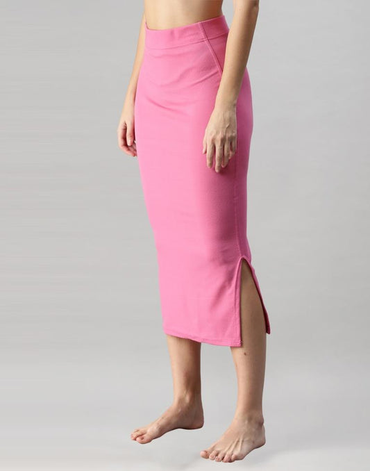 Pink Coloured Lycra Solid Saree Shapewear