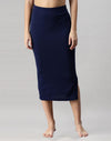 Navy Blue Coloured Lycra Solid Saree Shapewear