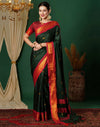 Dark Green Silk Woven Kanjivaram Saree