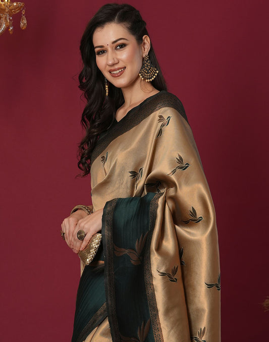 Beige Silk Woven Banarasi Saree
