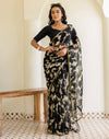 Black Chiffon Printed Saree