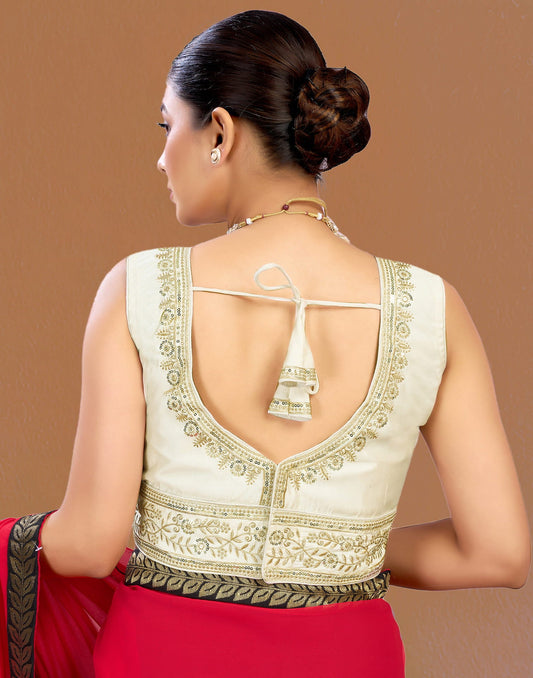 Cream Silk Sequence Blouse