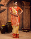 Light Yellow Silk Woven Banarasi Saree