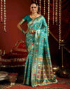 Turquoise Silk Woven Patola Saree