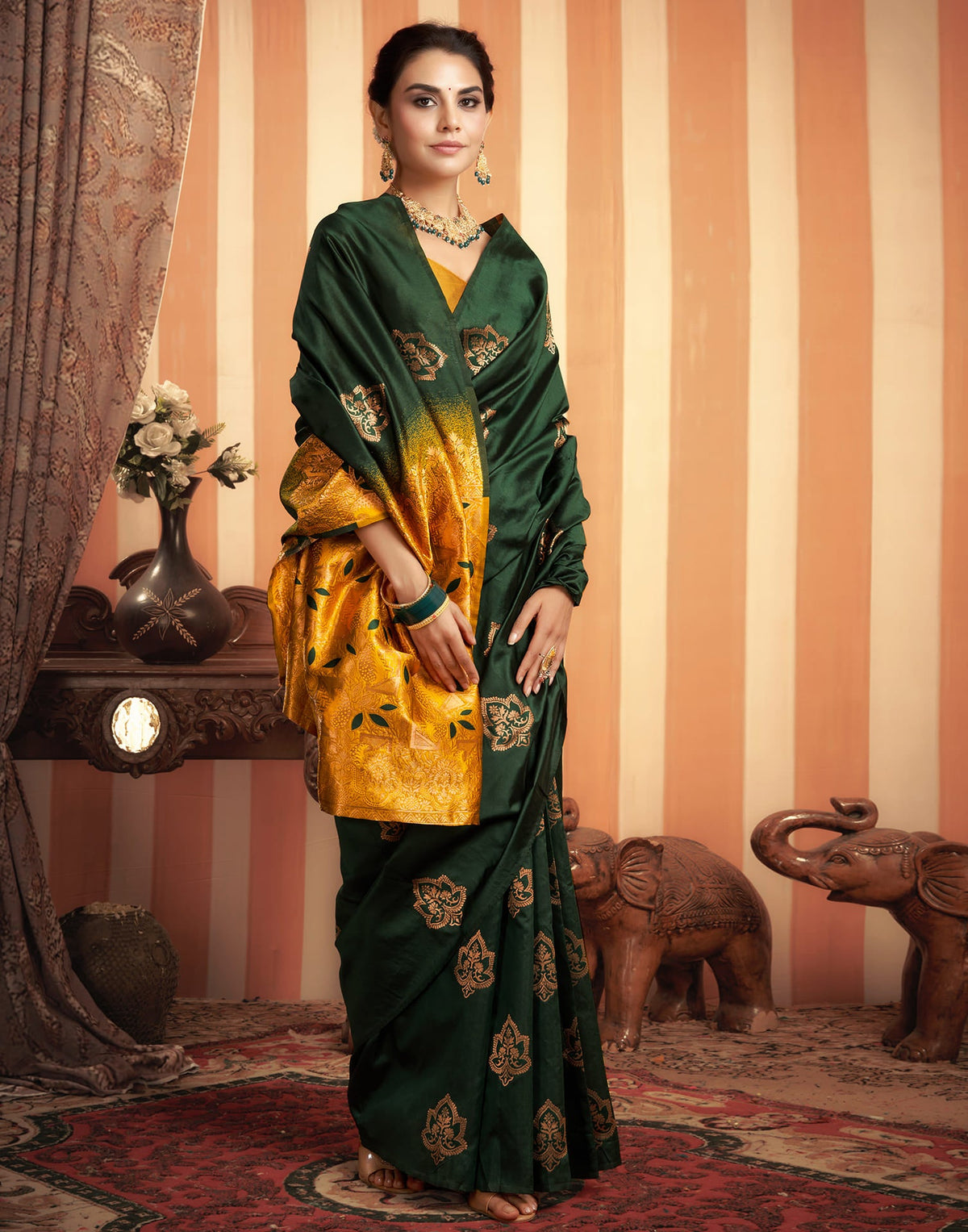 Yellow Silk Woven Banarasi Saree