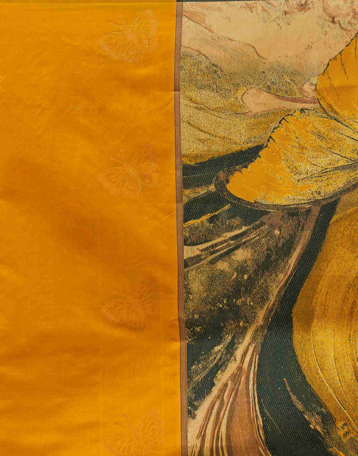 Turmeric Yellow Silk Woven Banarasi Saree