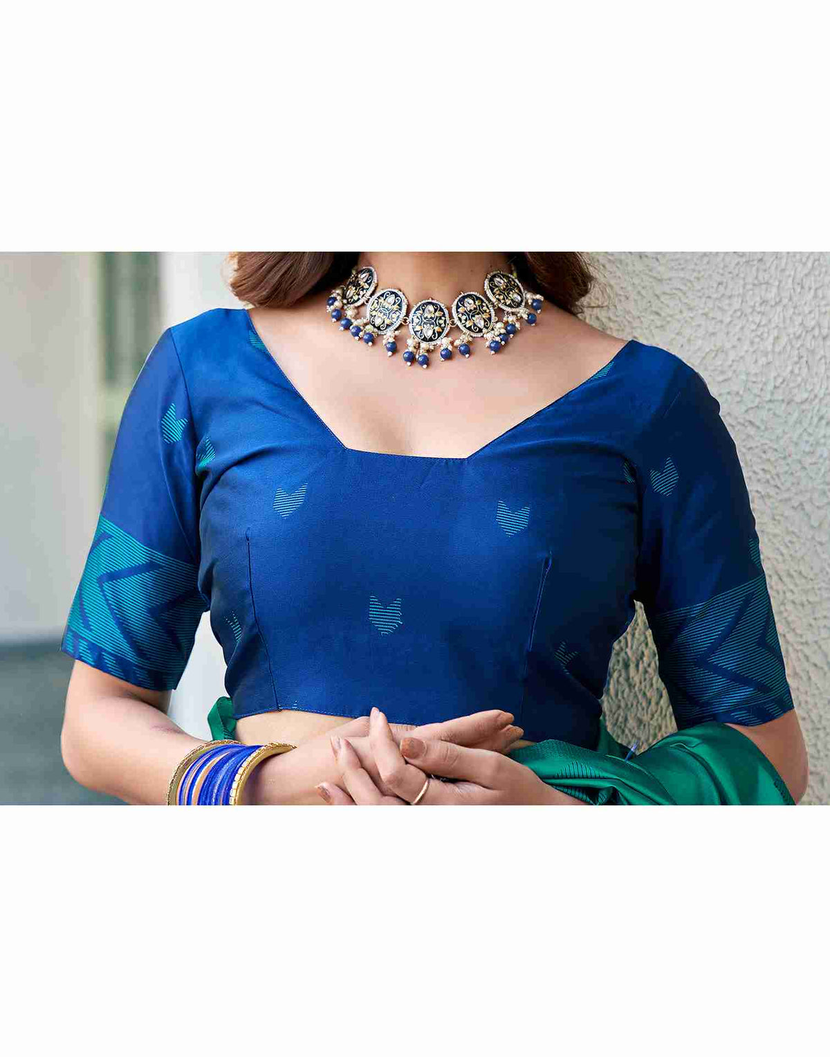 Teal Green Silk Woven Banarasi Saree