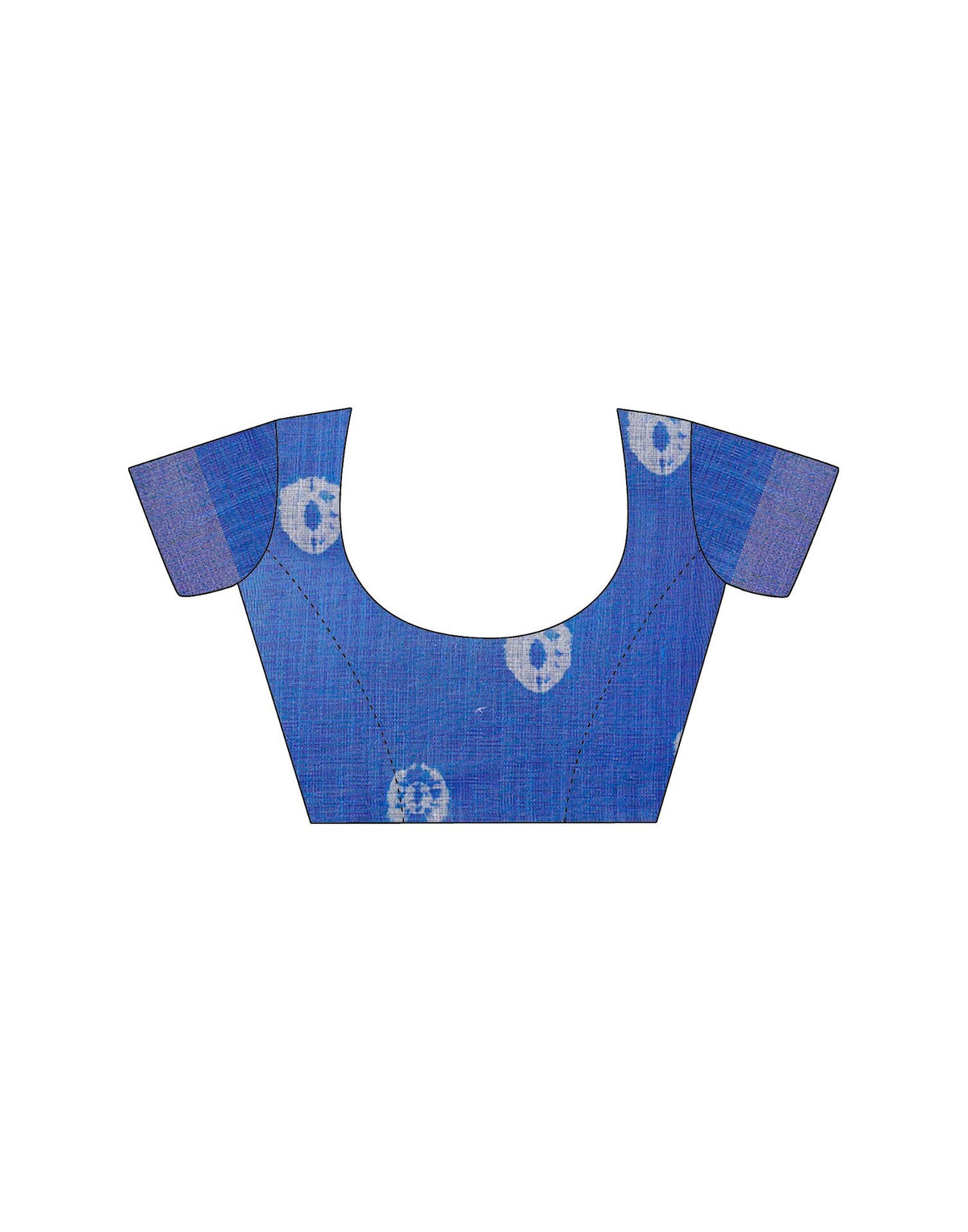 Ready To Wear Dark Blue Linen Dyed Printed Saree
