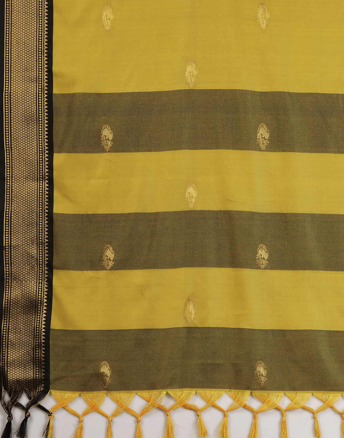 Mustard Yellow Silk Woven Kanjivaram Saree