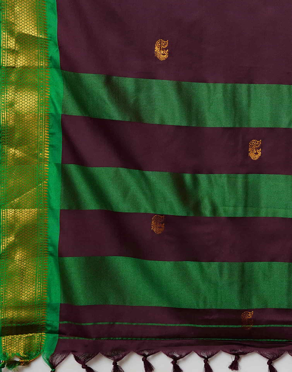 Shiny Doshi Wine Silk Woven Kanjivaram Saree