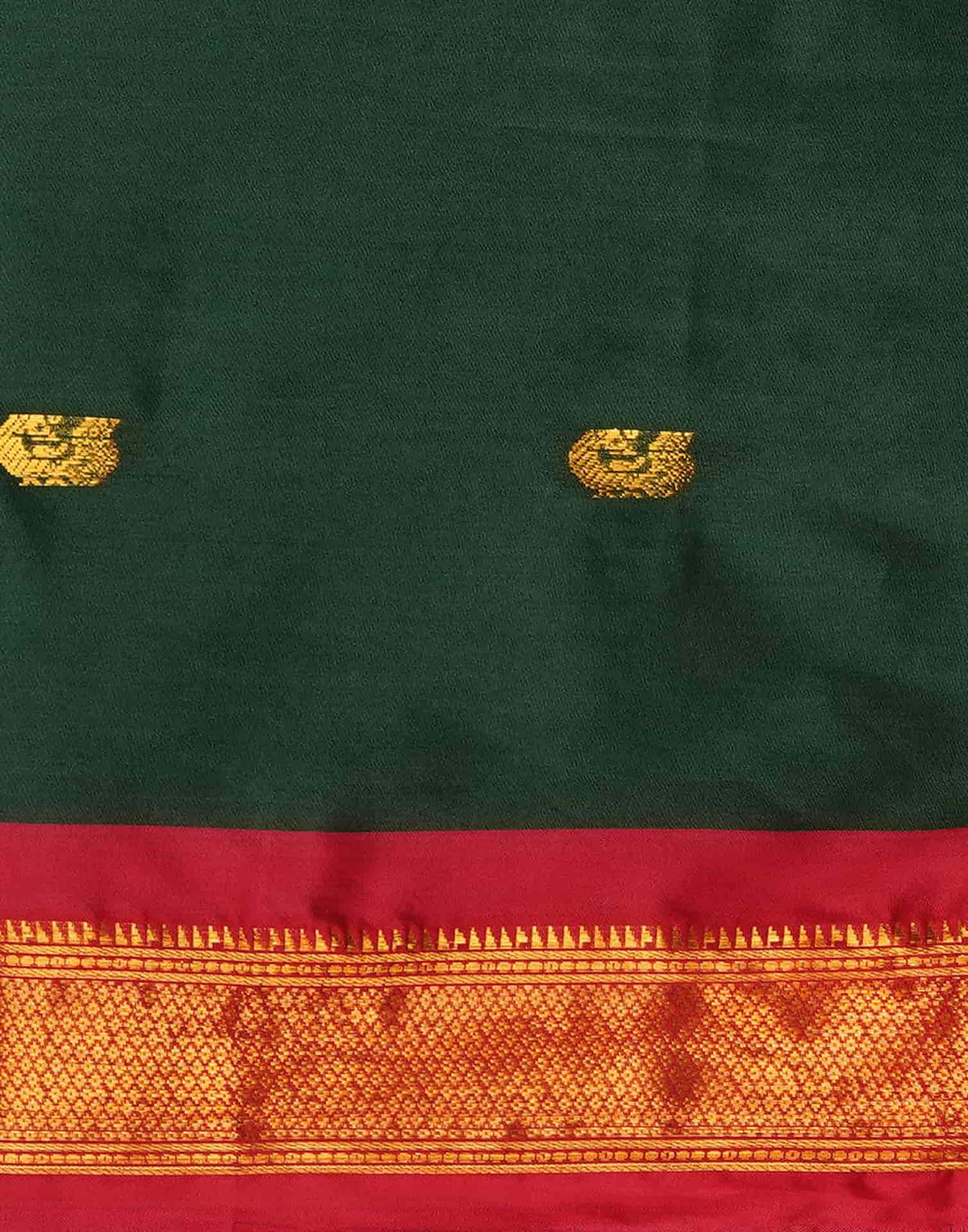 Dark Green Silk Woven Kanjivaram Saree