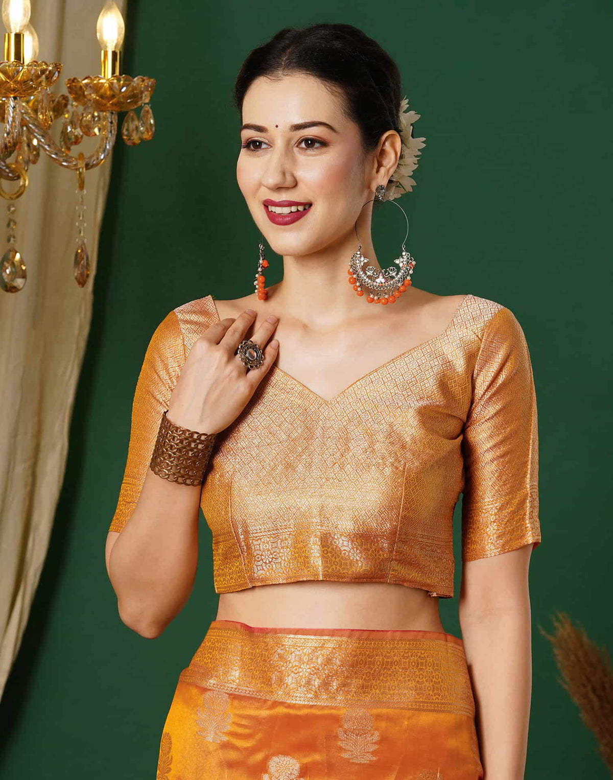 Turmeric Yellow Silk Woven Banarasi Saree