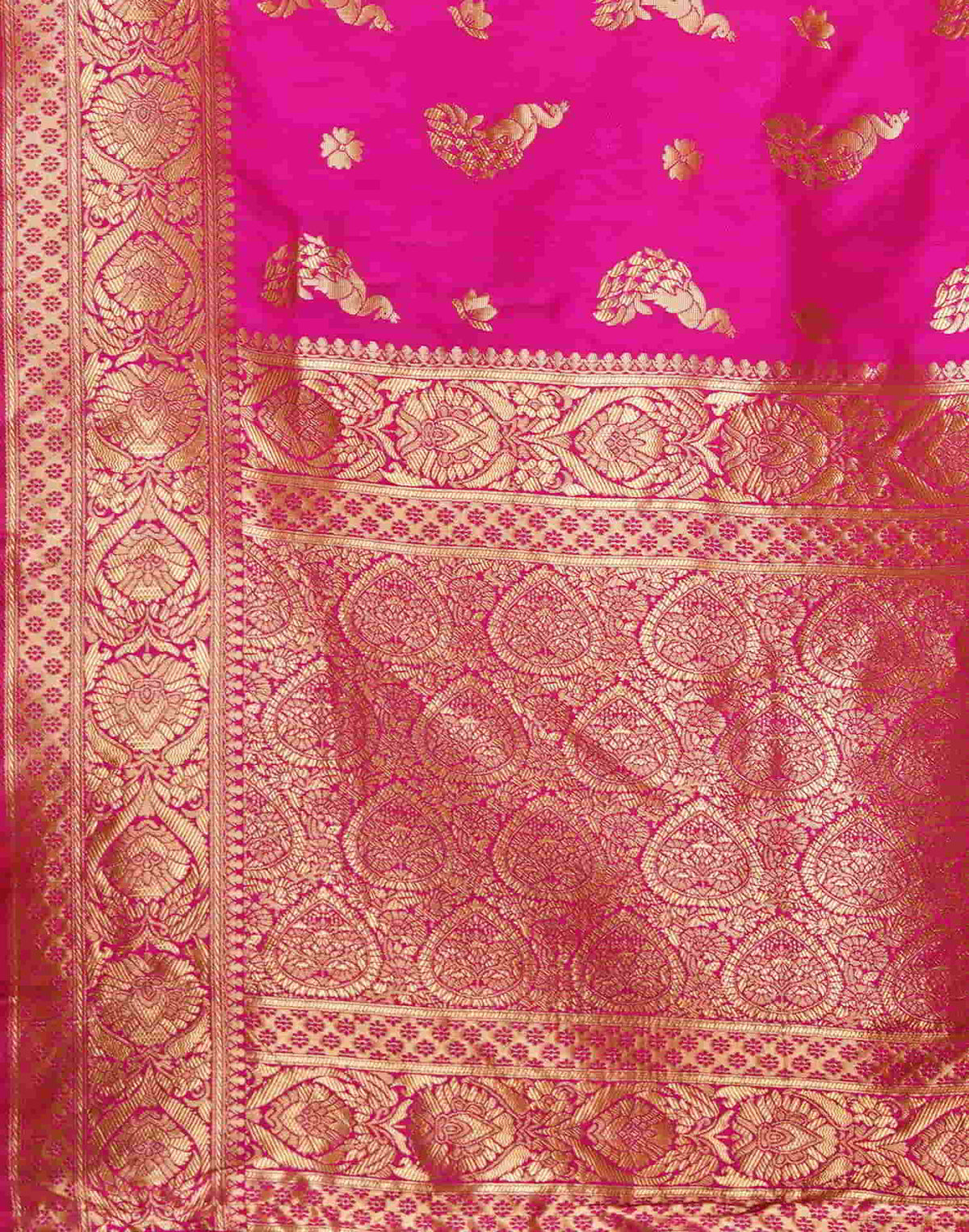 Magenta Silk Woven Banarasi Saree