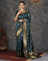 Dark Rama Blue Silk Woven Banarasi Saree