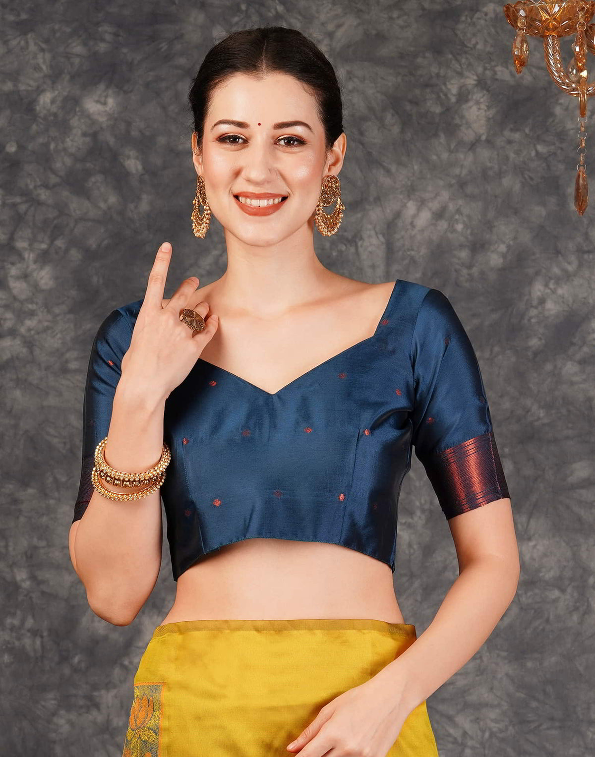 Turmeric Yellow Silk Woven Banarasi Saree