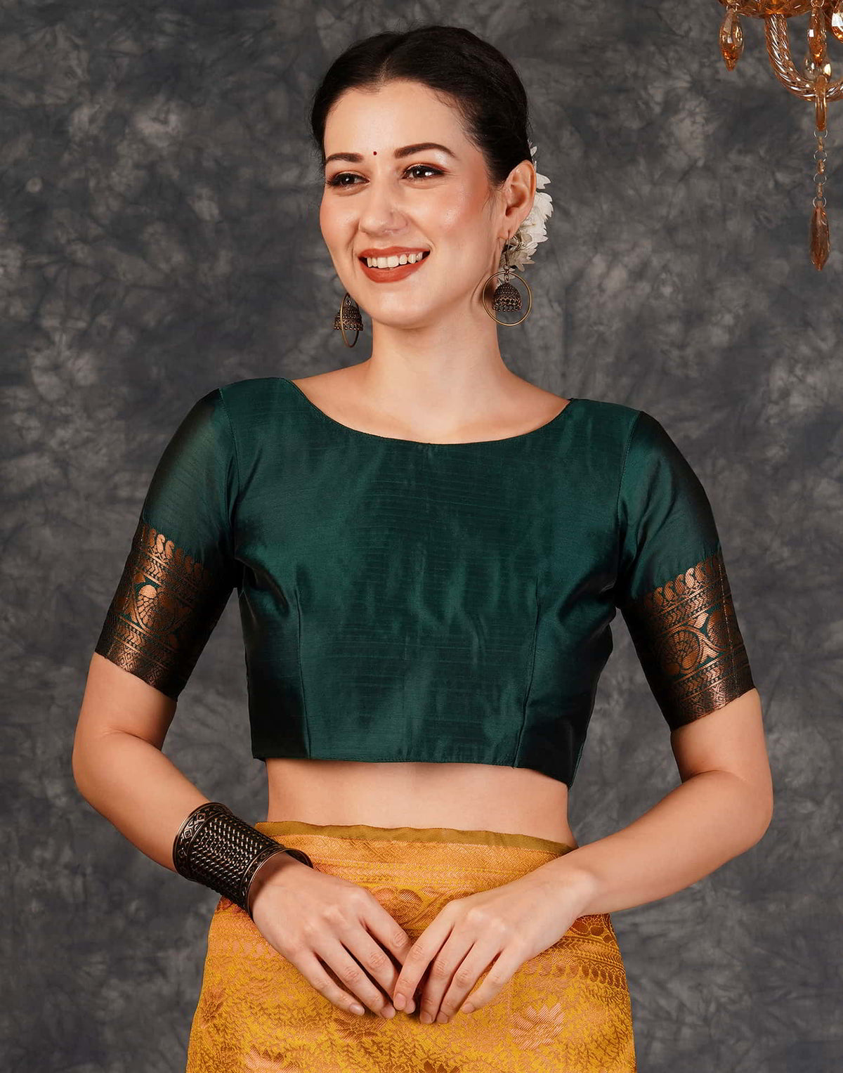 Turmeric Yellow Silk Woven Banarasi Saree