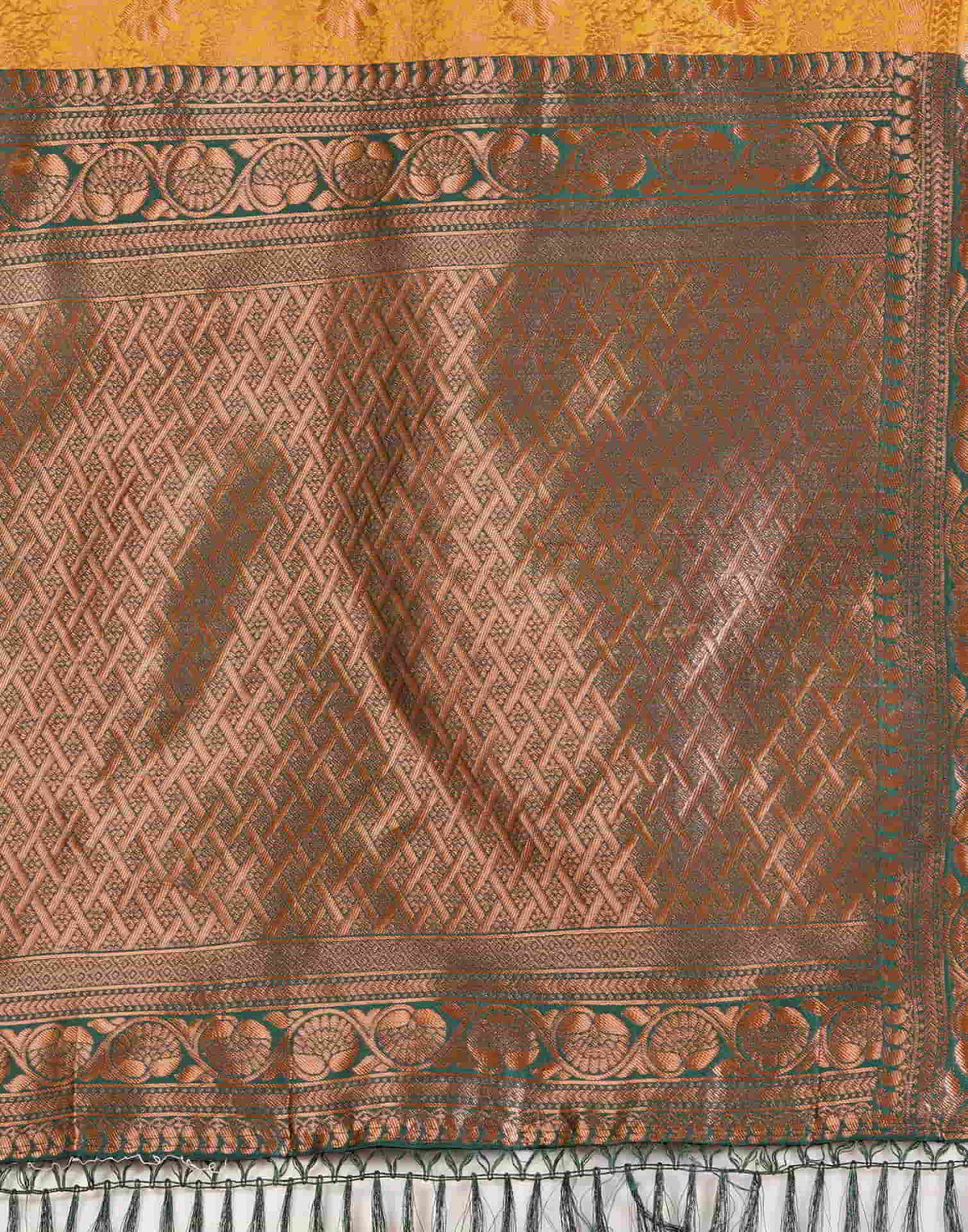 Turmeric Yellow Silk Woven Banarasi Saree