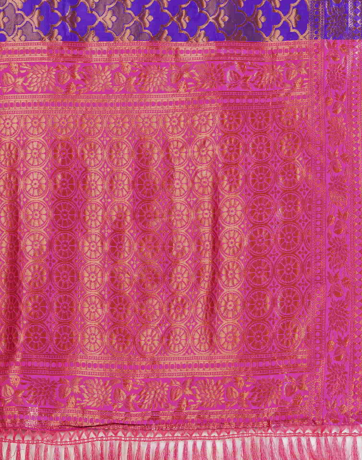 Violet Silk Woven Banarasi Saree