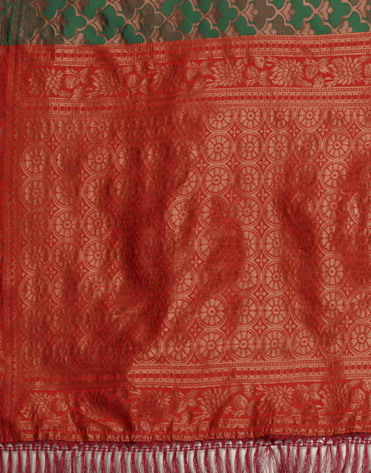 Dark Green Silk Woven Banarasi Saree