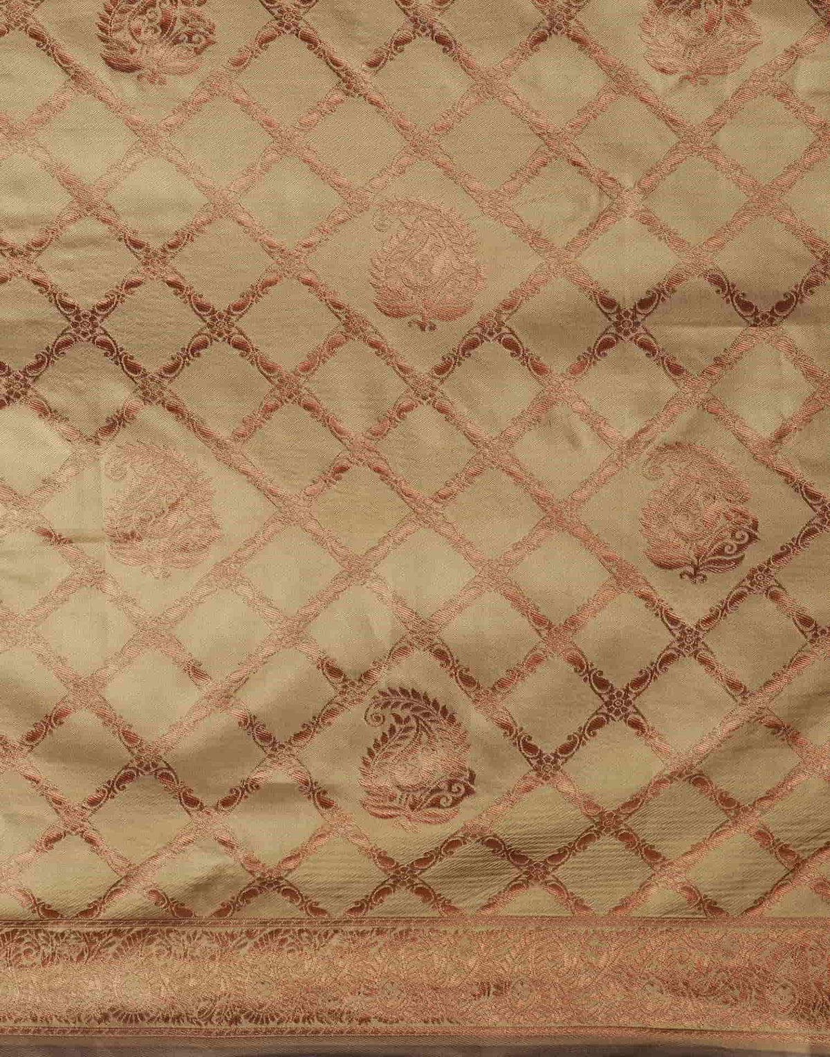 Khaki Silk Woven Banarasi Saree