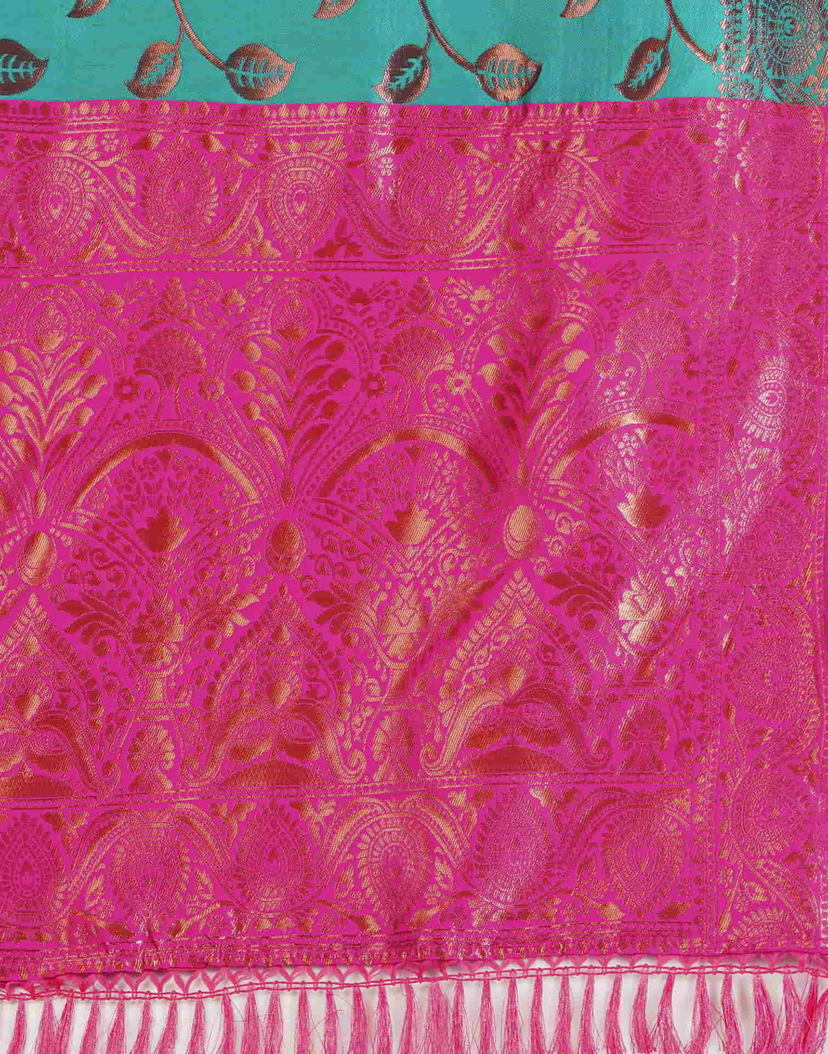 Teal Green Silk Woven Banarasi Saree