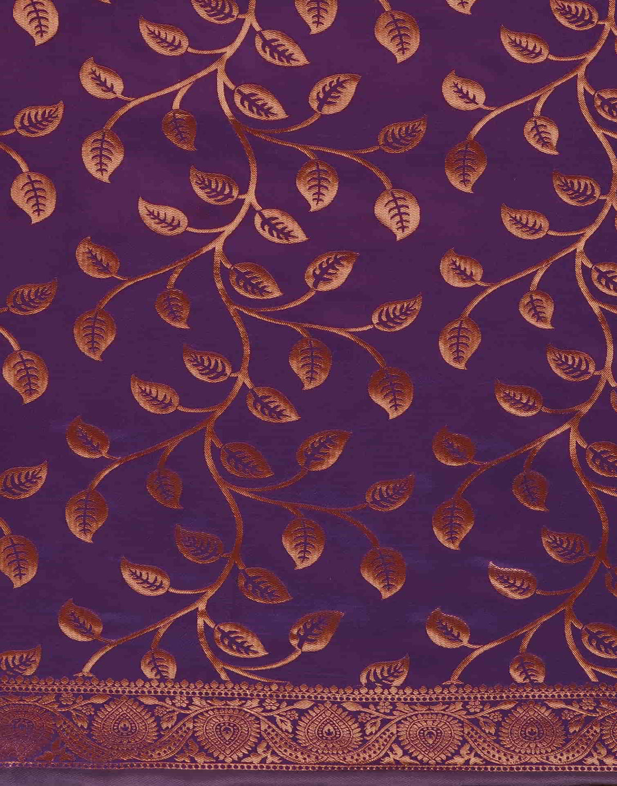 Dark Purple Silk Woven Banarasi Saree