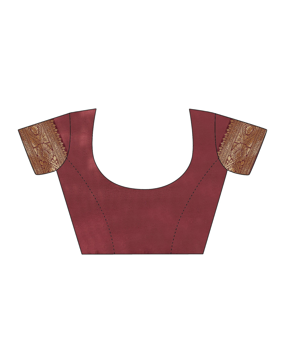 Dark Maroon Silk Woven Banarasi Saree