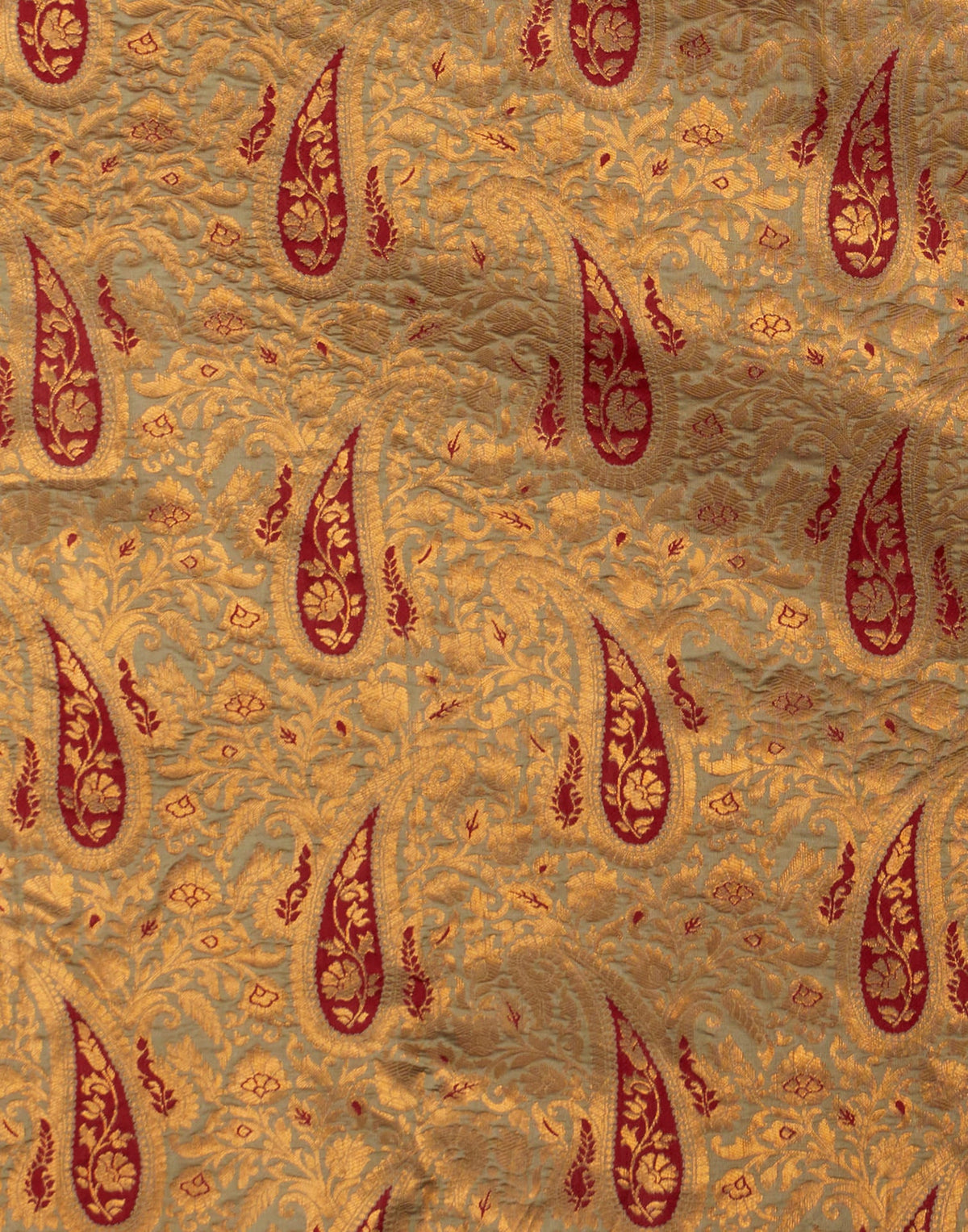Beige Silk Woven Banarasi Saree