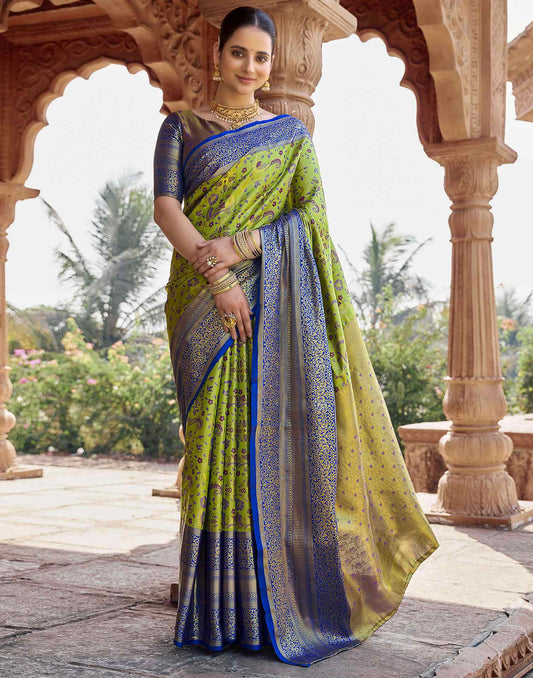 Green Silk Woven Kanjivaram Saree