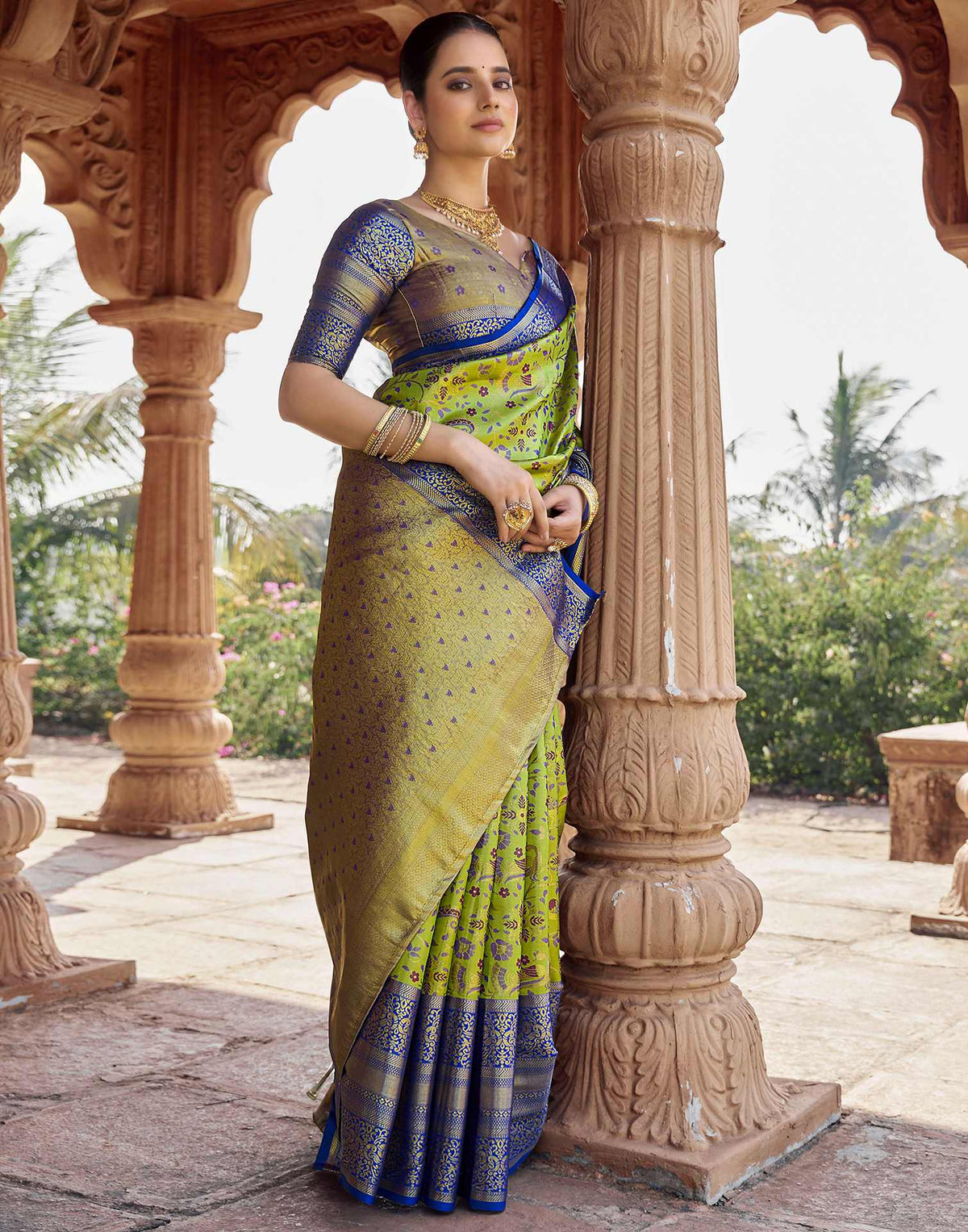 Green Silk Woven Kanjivaram Saree