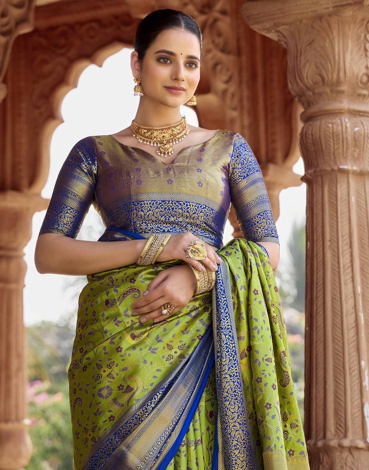 Green Silk Woven Kanjivaram Saree