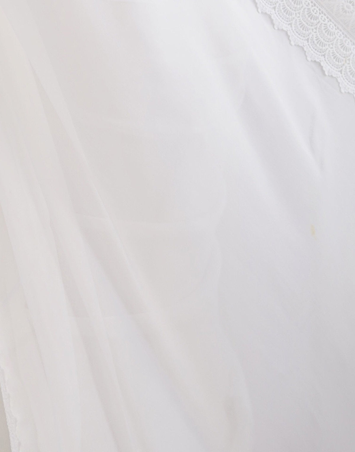 White Georgette Lace Saree