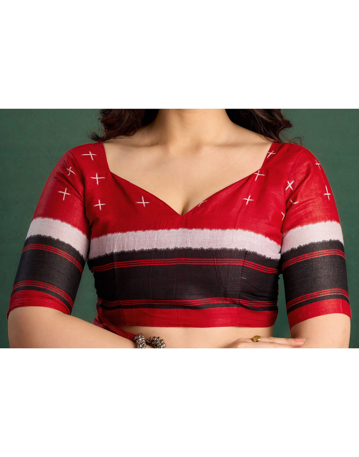 Black Cotton Printed Saree