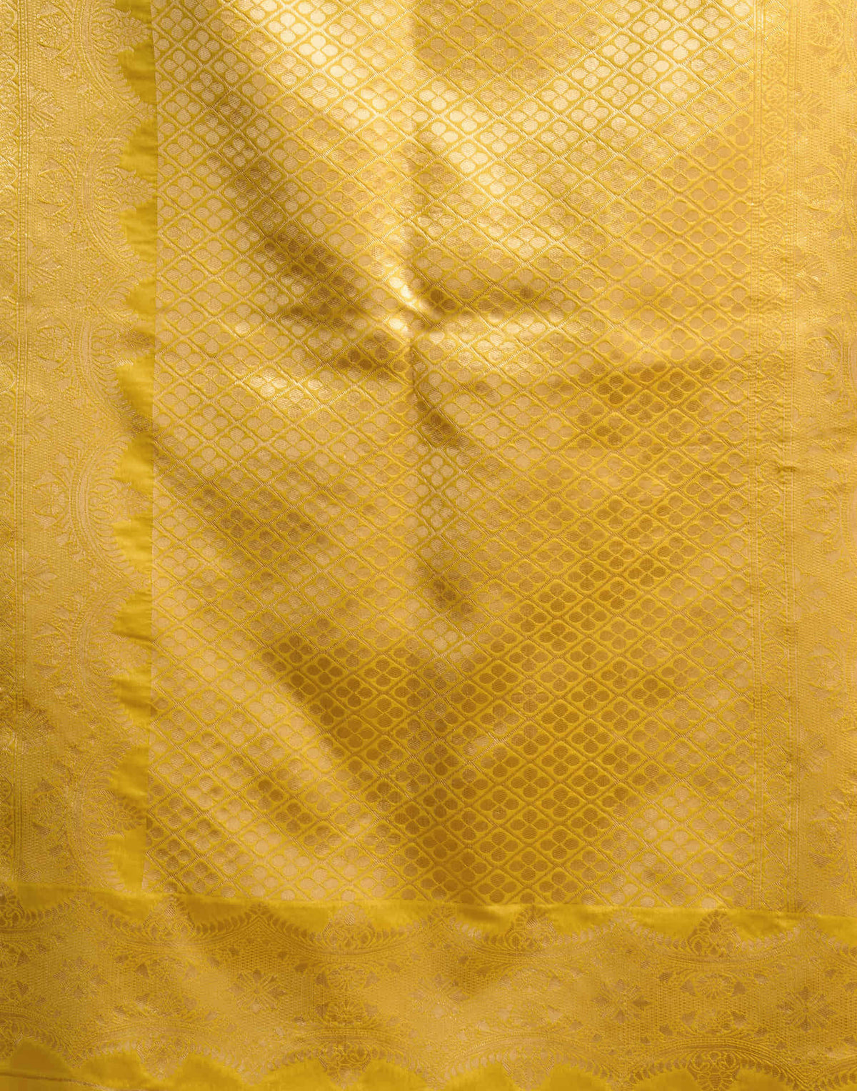 Yellow Silk Woven Banarasi Saree