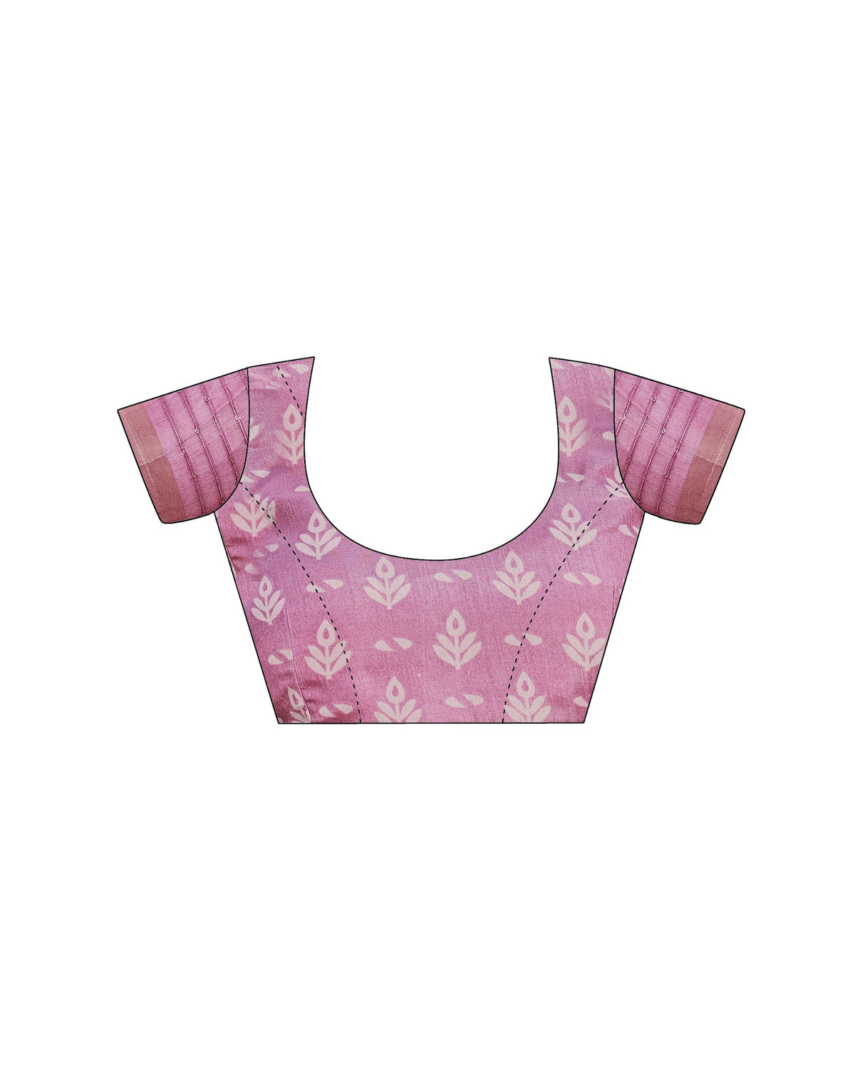 Pink Chanderi Printed Saree