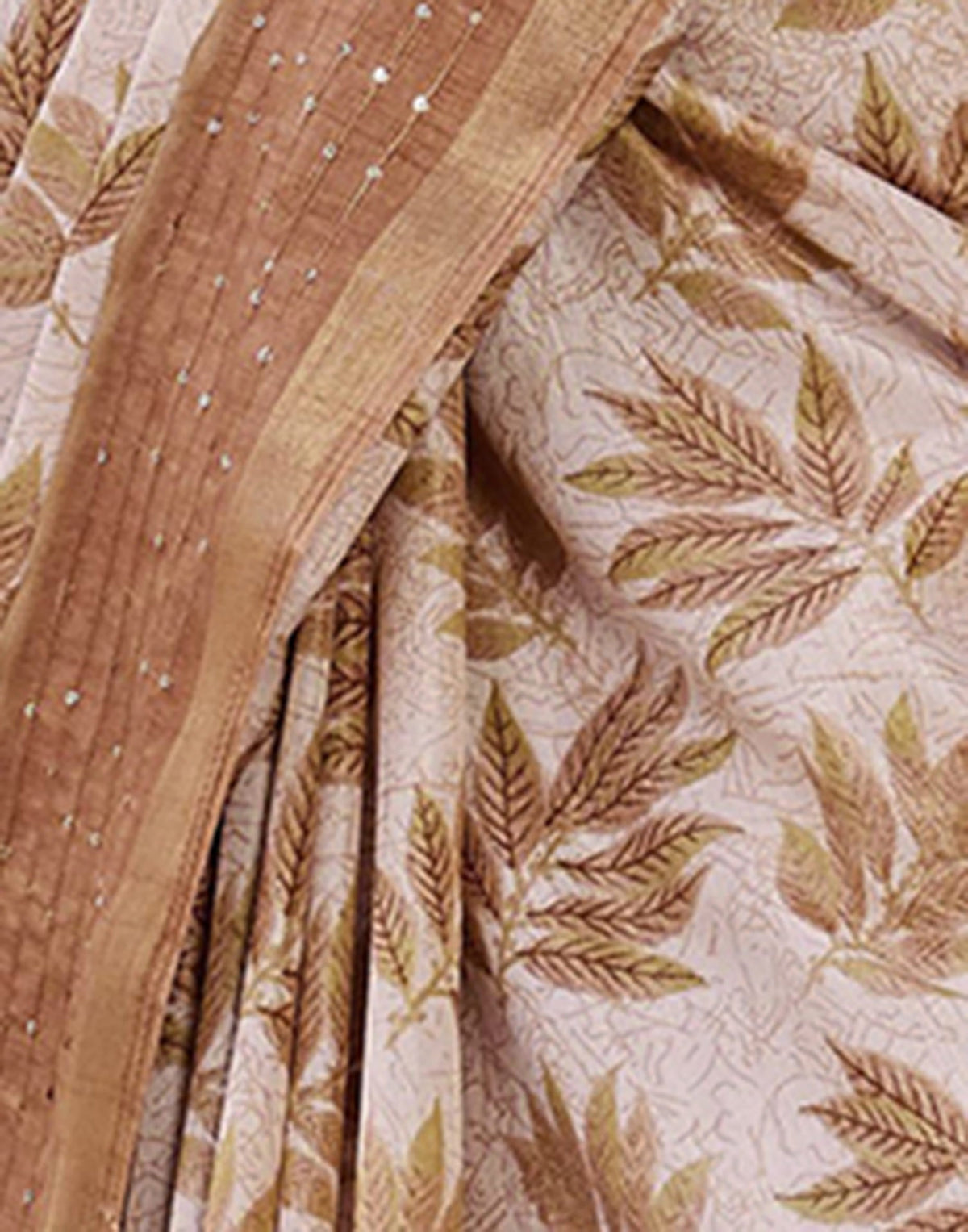 Light Brown Chanderi Printed Saree