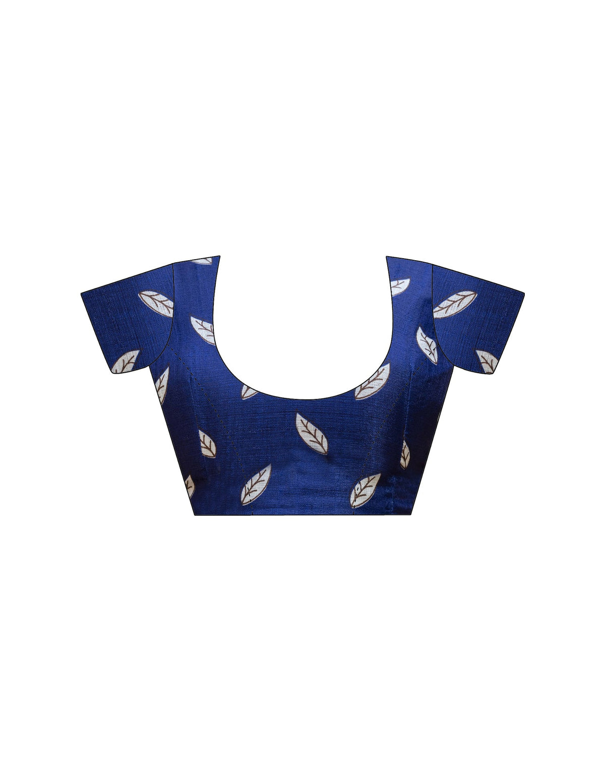 Navy Blue Cotton Blend Floral printed Saree