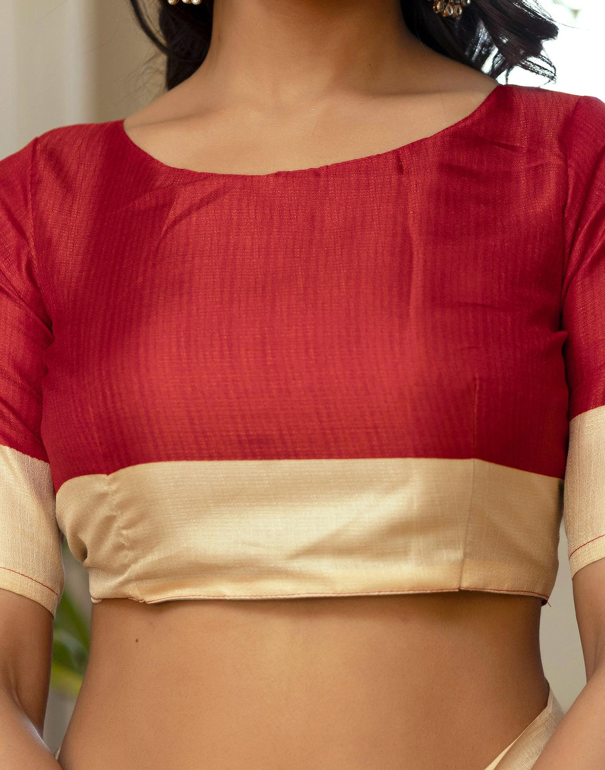 Red Cotton Floral Printed Saree