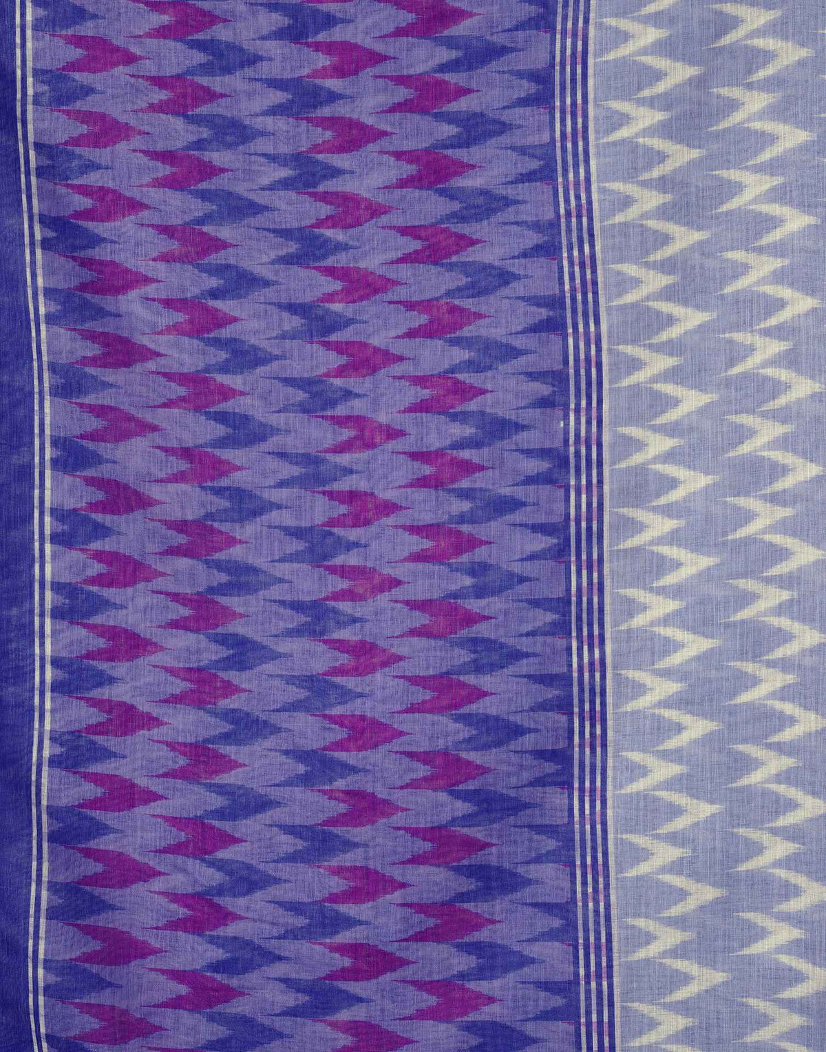 Blue Linen Ikkat Printed Saree
