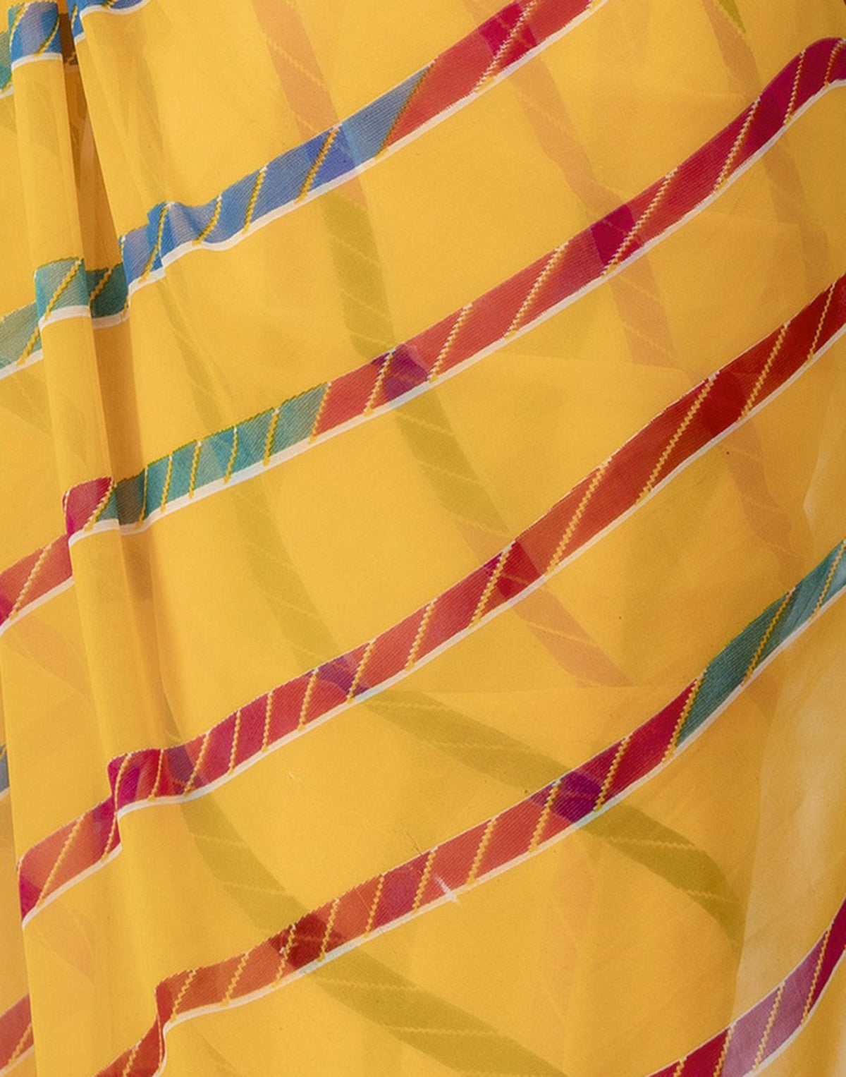 Yellow Georgette printed Saree