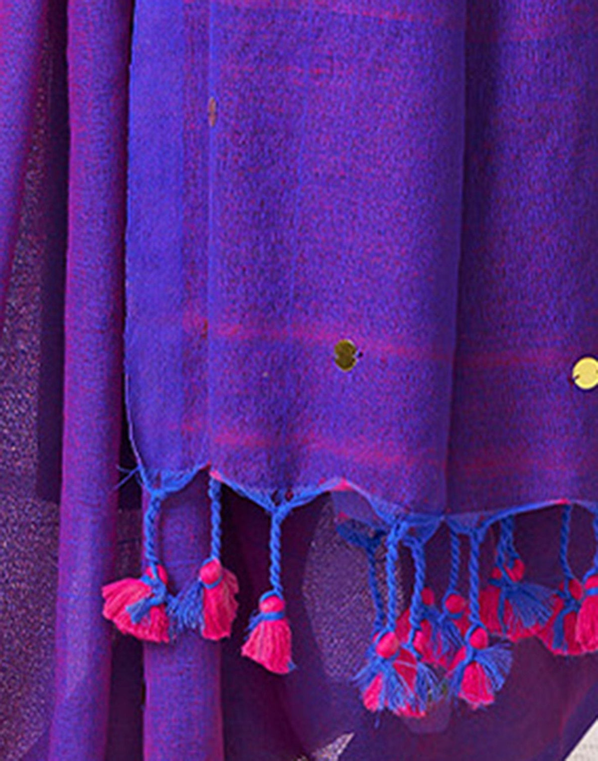 Purple Linen Sequence Saree
