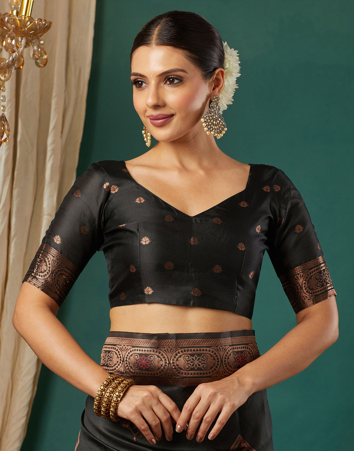 Black Silk Woven Banarasi Saree