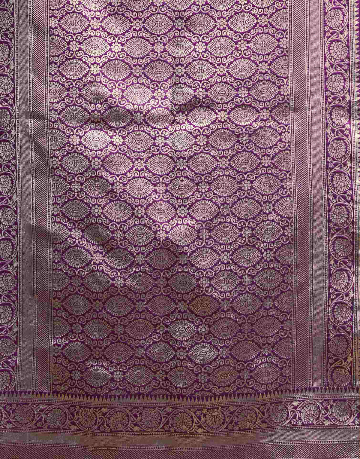 Dark Wine Silk Woven Banarasi Saree