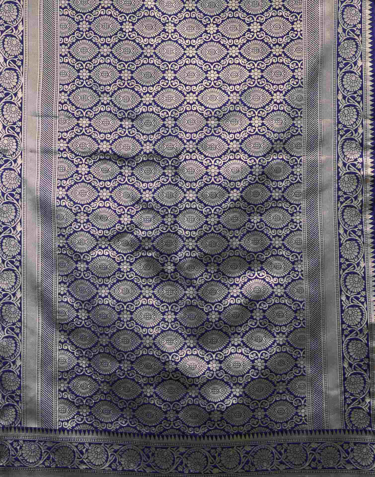 Navy Blue Silk Woven Banarasi Saree