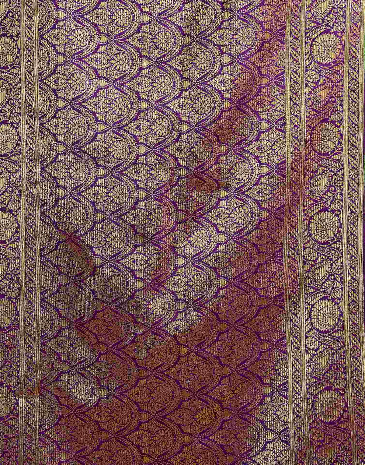 Parrot Green Silk Woven Banarasi Saree