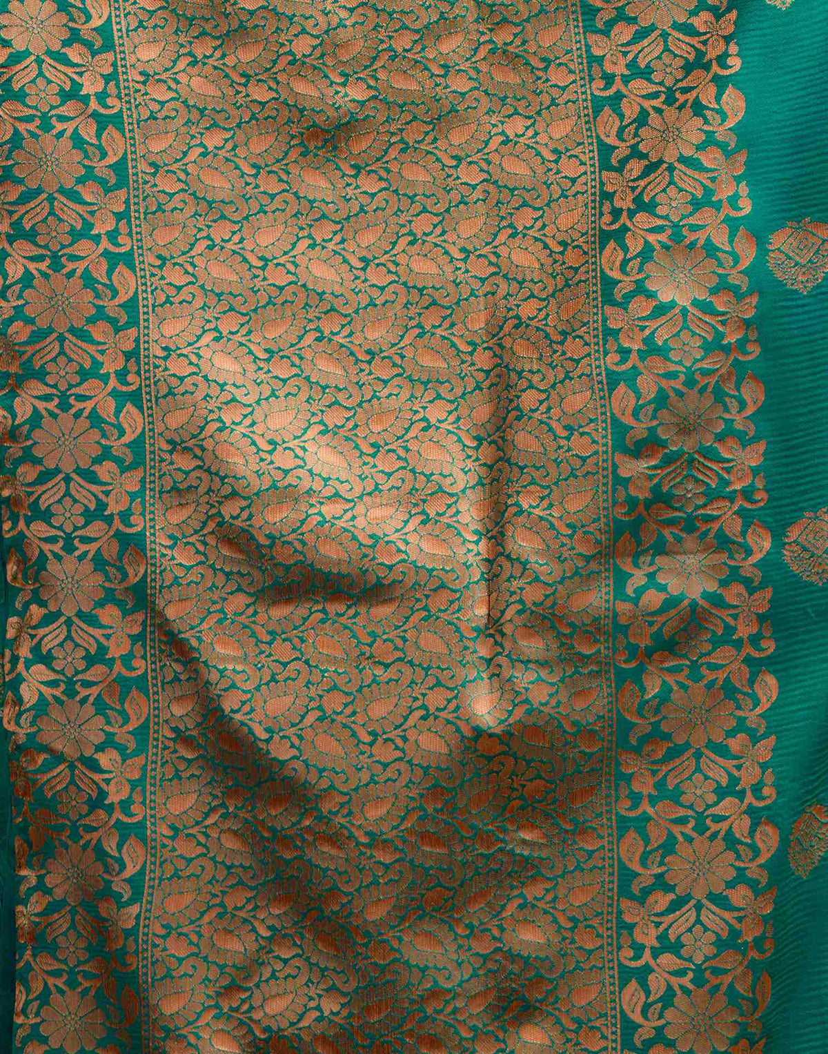 Teal Green Silk Woven Banarasi Saree