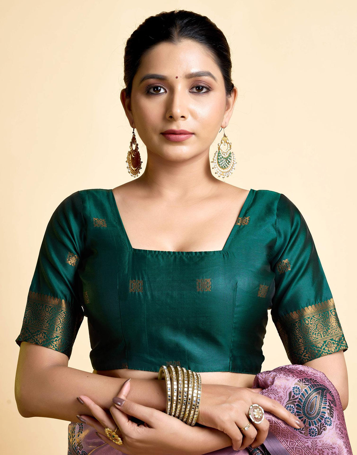Mauve Silk Woven Banarasi Saree