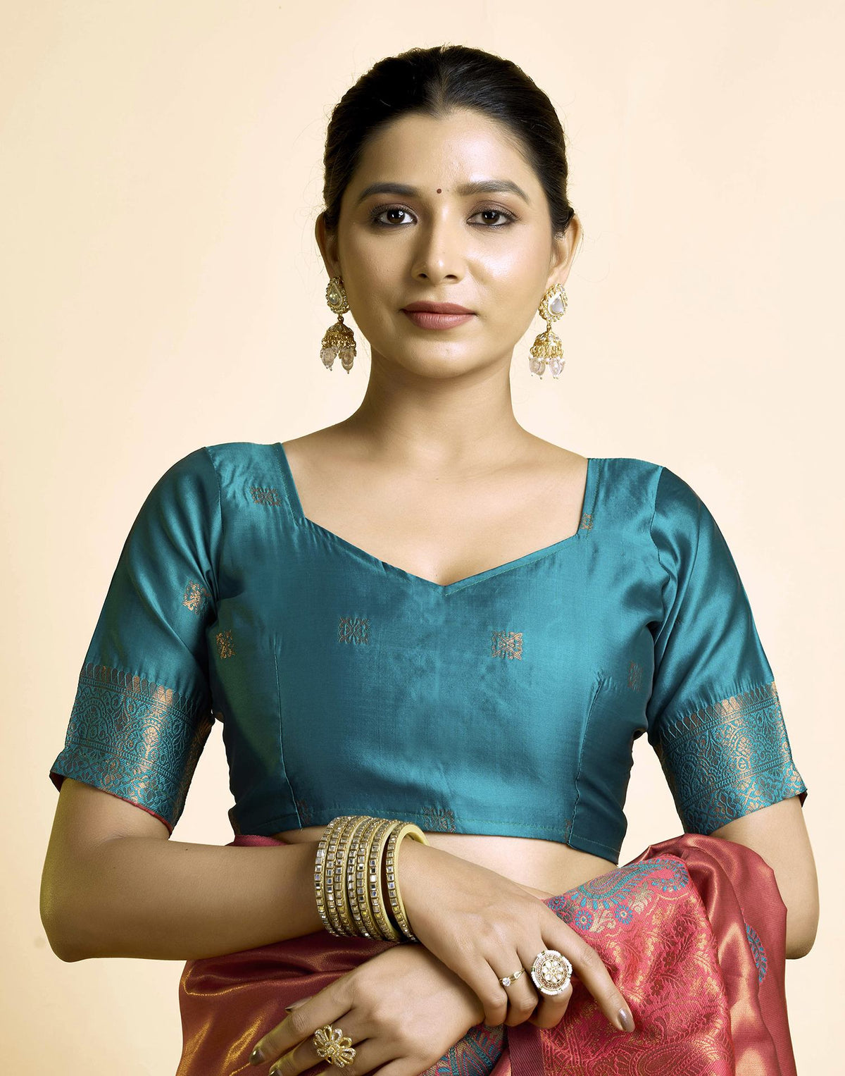 Orange Silk Woven Banarasi Saree