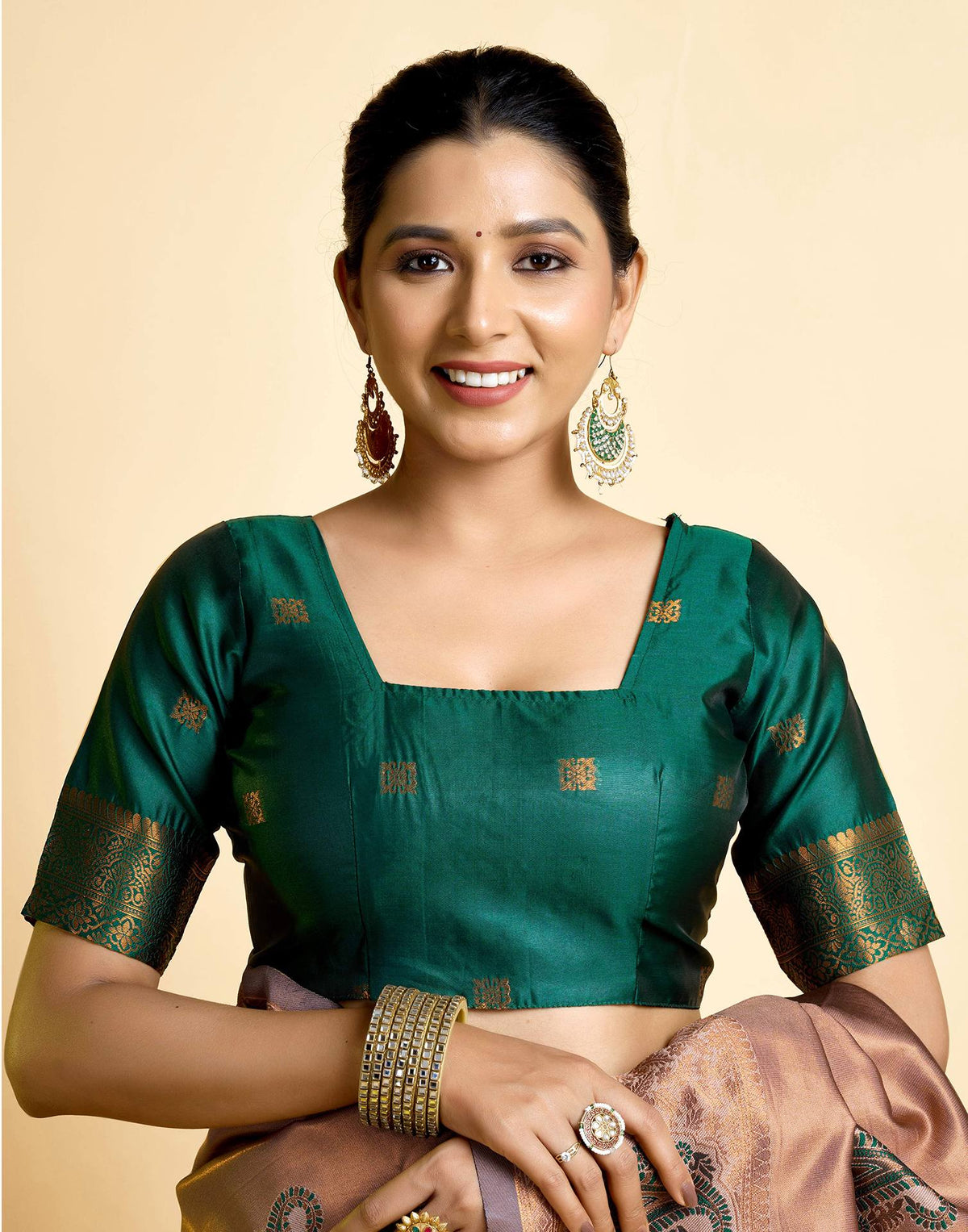 Light Brown Silk Woven Banarasi Saree