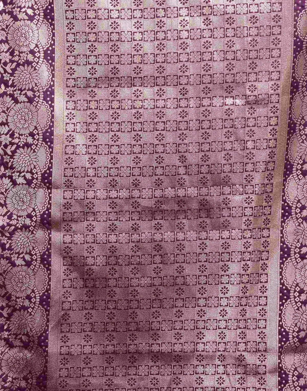 Dark Purple Silk Woven Banarasi Saree